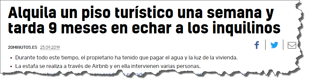 alquila apartamento turistico y tarda 9meses en echarlos