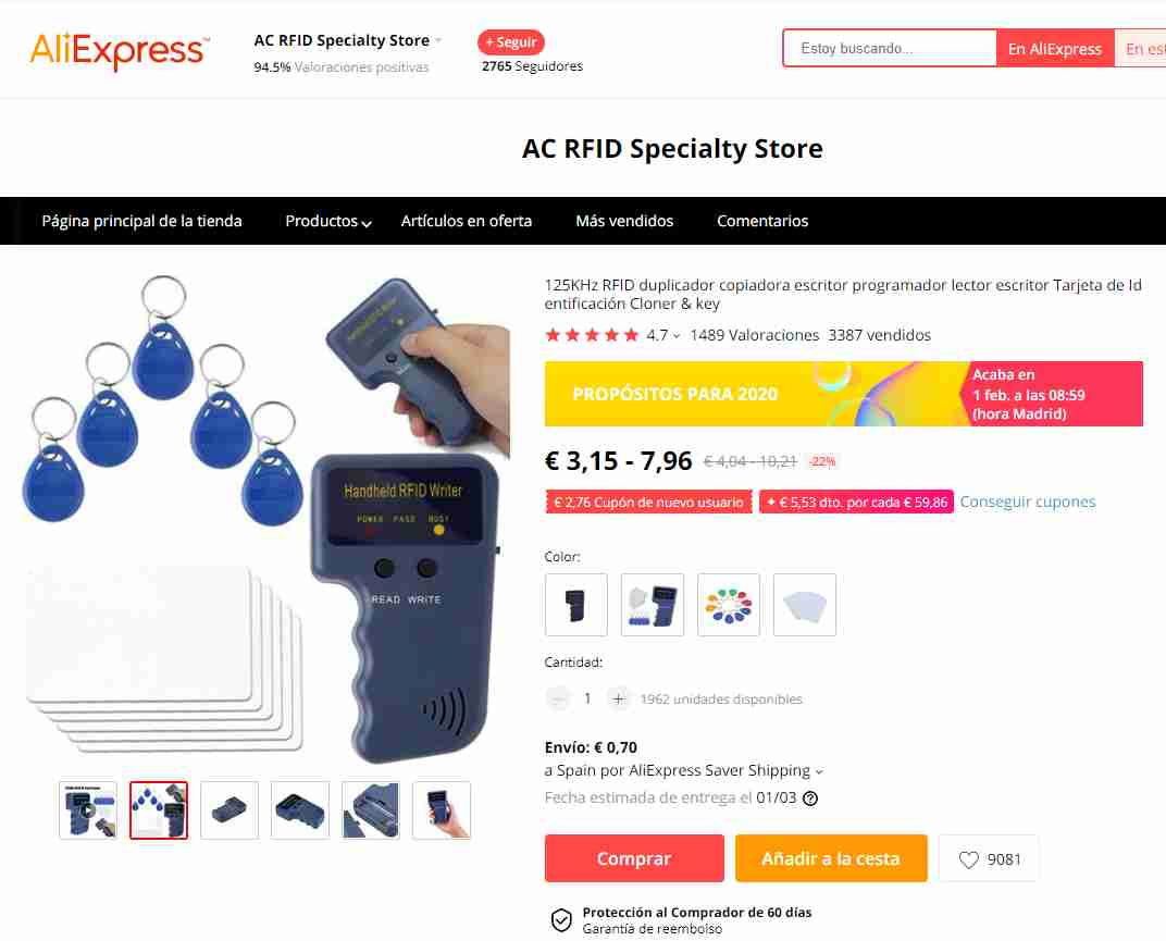 aliexpress copiador llaves nfc