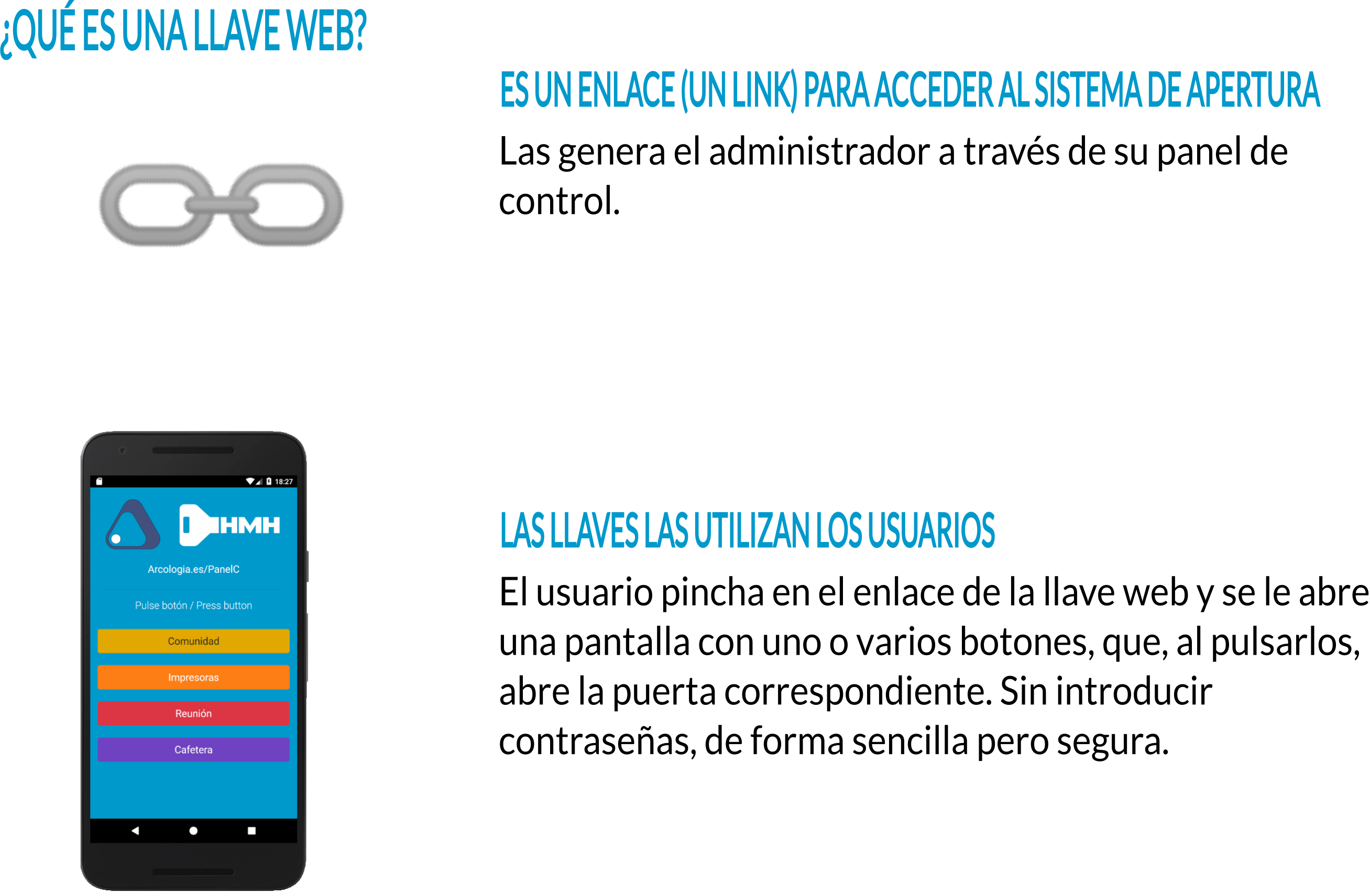 Llave web, control de accesos y apertura con teléfono móvil